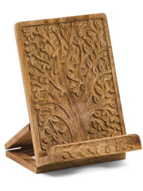 MATR BOOMIE 10.25in Solid Wood Aranyani Tree Of Life Book And Tablet Stand